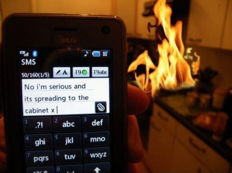 I Hope He is Texting the Fire Department