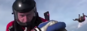 Dramatic moment of unconscious skydiver rescued mid-air captured on helmet camera