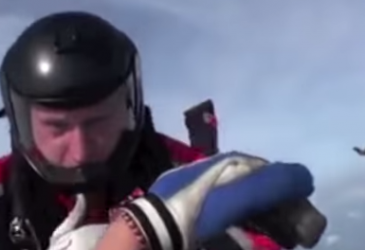 Dramatic moment of unconscious skydiver rescued mid-air captured on helmet camera